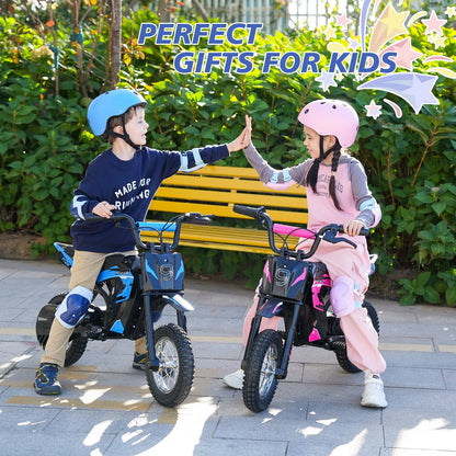 HOVERMAX H12M 36V Electric Dirt Bike, 300W Electric Motorcycle 15.5MPH Max Speed, Ride On Toys motocross for Kids Teens, Blue