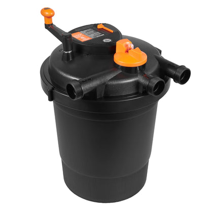 KFFKFF Biological Pressure Pond Filter, Suitable for 3200 Gallons, Equipped with 13W UV-C Lamp, 2630 GPH, Pressurized Pond Filtration System Equipment for Fountain Pool