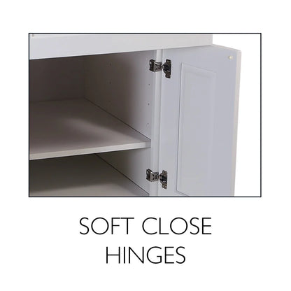 Design House Brookings Solid Wood Ready to Assemble Shaker Sink Base Kitchen Cabinet (48 x 34.5 x 24), White