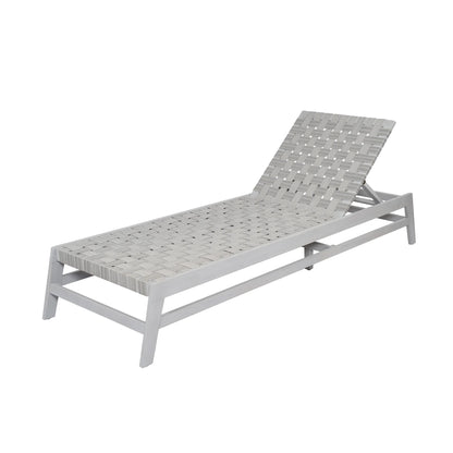 Christopher Knight Home Outdoor Wood Chaise Lounge Chair, Adjustable 4-Position Recliner with Rope Seat, Teak