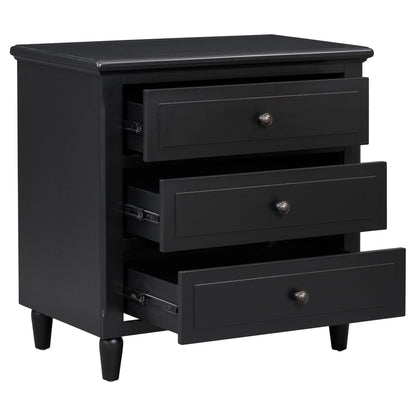 White Nightstand for Bedroom, Atumon Nightstand with 3 Drawers, Wood Bedside Table, Modern Nightstand Furniture for Bedroom, 28"L x 16.9"W x 28"H