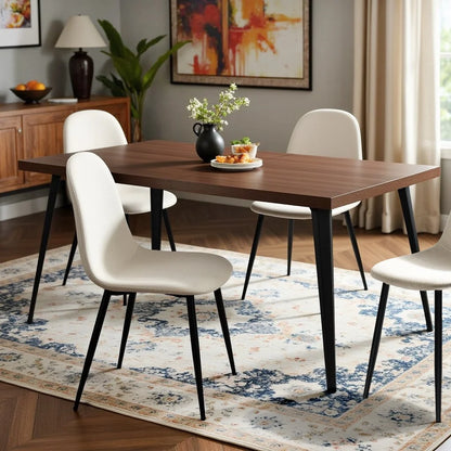 Homy Casa Set of 4 Upholstered Suede Dining Chairs for Family Dining Room or Restaurant
