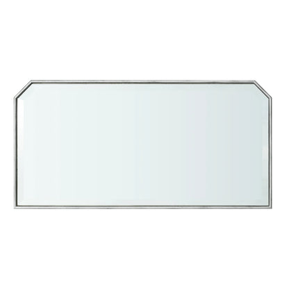 Powell Deville 2-Door Single Drawer Indoor Console Table with Shelves, Mirrored Surfaces and Luxe Silver Wood