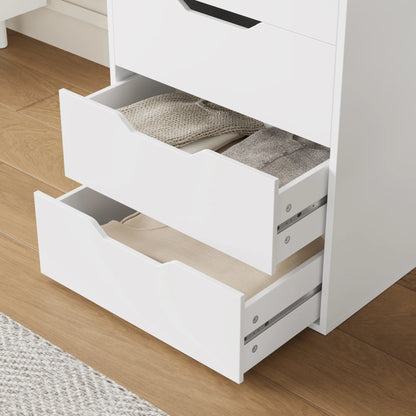 Homfa Vertical 8 Drawer Dresser, 44.5����H Modern Drawers Dresser for Bedroom Living Room, White