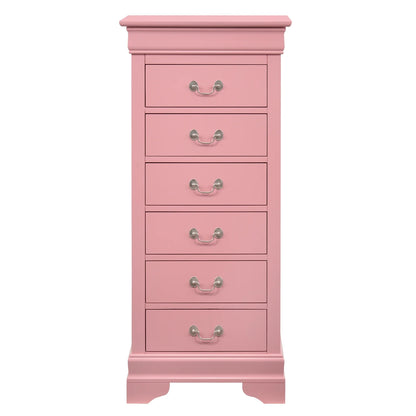 Glory Furniture Louis Phillipe 7 Drawer Lingerie Chest in Cherry