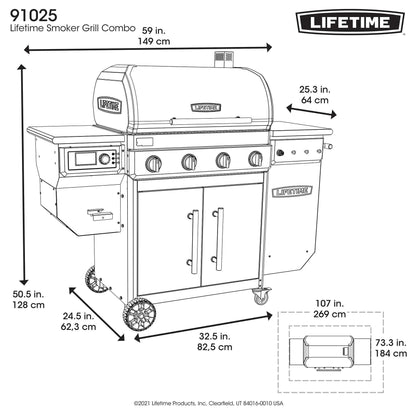 Gas Grill and Wood Pellet Smoker Combo, WiFi and Bluetooth Control Technology