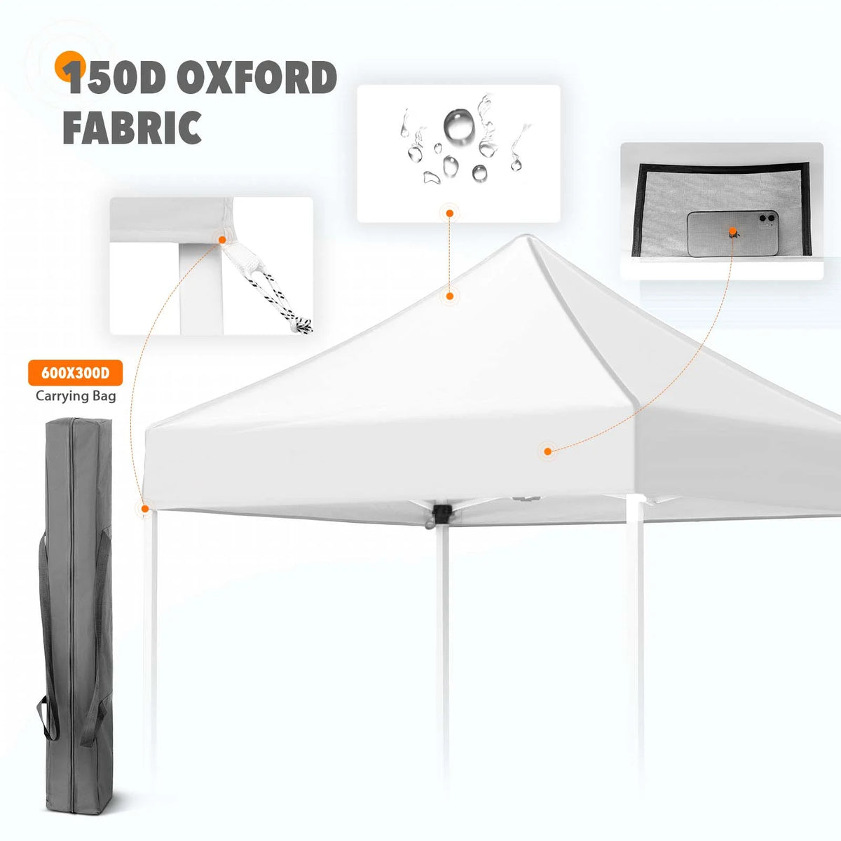 EAGLE PEAK 5x5 Pop Up Canopy Tent Instant Outdoor Canopy Easy Set-up Straight Leg Folding Shelter（Blue）