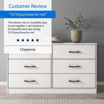Mainstays Ardent 6 Drawer Dresser, White