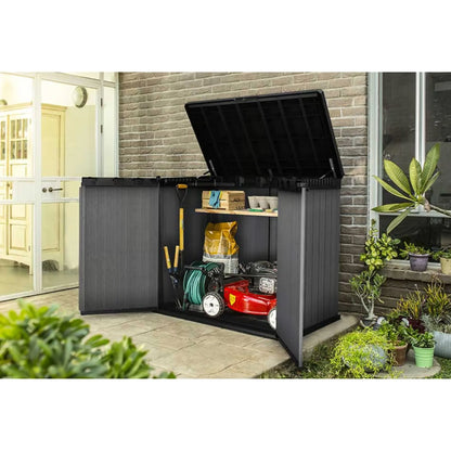 Keter Outdoor Storage Shed, Durable Resin, Compact & Portable, Store-It-Out Darwin, Grey