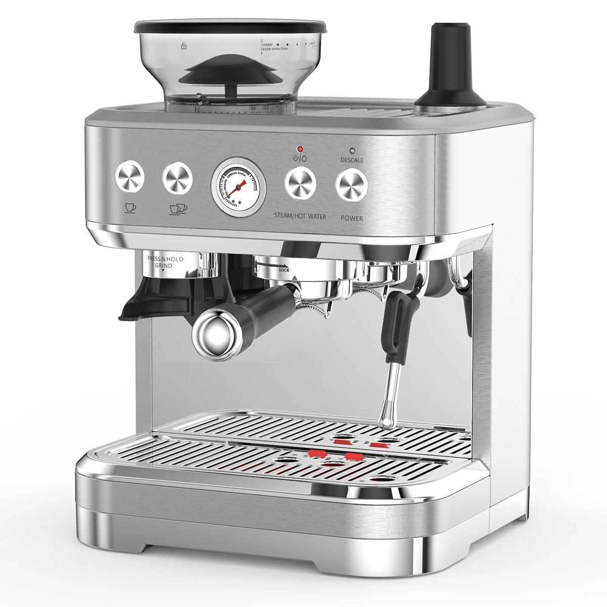 BEKAY Espresso Coffee Machine 15 Bar with Grinding Coffee Filter Milk Frother, Automatic Coffee Maker for Home
