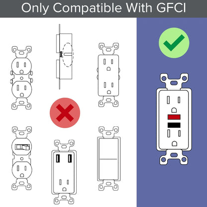 6 Pack - SnapPower GuideLight 2 [For Duplex Outlets] - Replaces Plug-In Night Light - Electrical Receptacle Wall Plate With LED Night Lights - Auto On/Off Sensor - (Duplex, White)