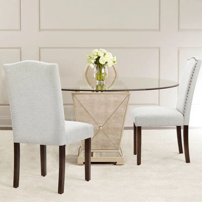 EDX Dining Chairs Set of 2, Parsons Chairs with Nailhead Trim and Wood Legs