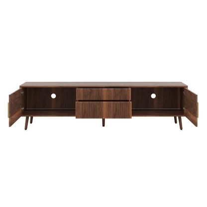 Runforrest Mid Century TV Stand with 2 Drawers, Media Console Table for TVs up to 80'' for Living room, Bedroom, Home Theatre, Walnut