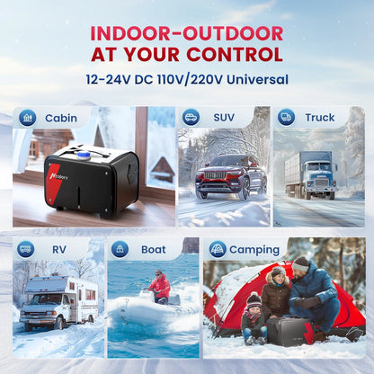 Hcalory Diesel Air Heater 8KW All in one Adjustable Parking Heater, 12V Thermostat with LCD Monitor,Parking Diesel Heaters 110V AC & 12V 24V DC for Car,RV,Truck,Boat,Motorhome