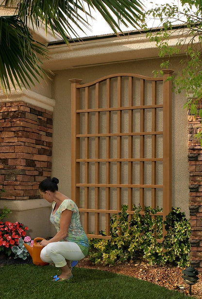 Vita 54" L x 96" H Concord Embossed Vinyl Trellis, Brown, VA84090
