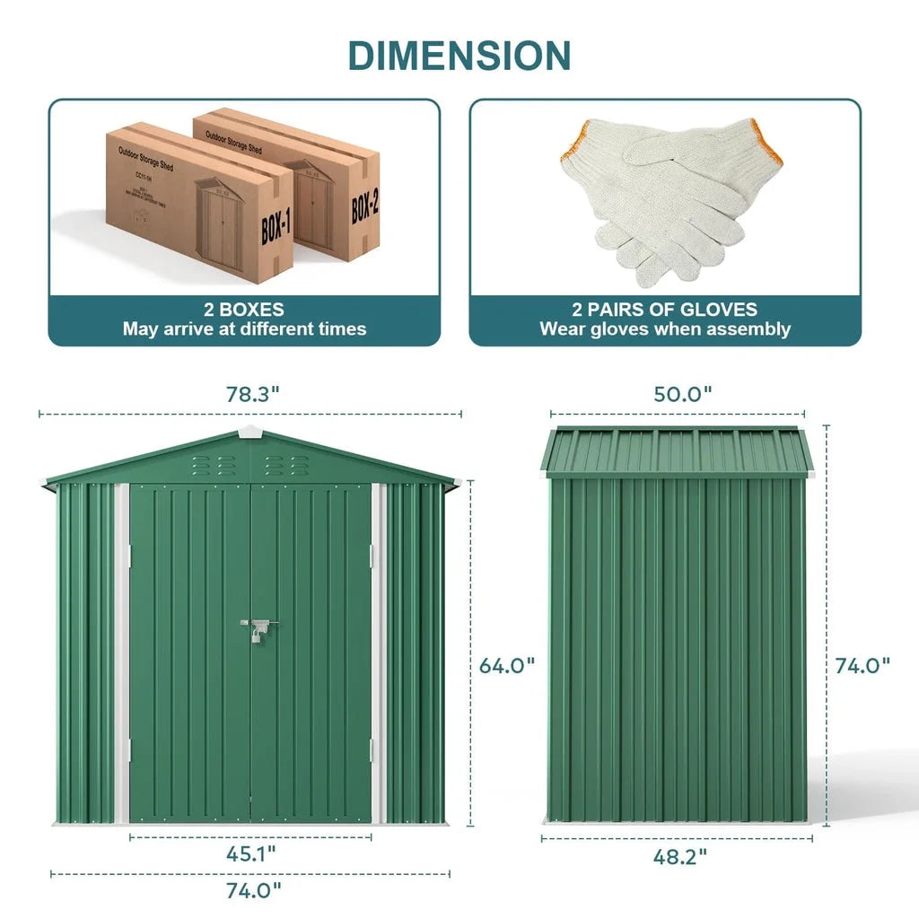 6' x 4' Outdoor Storage Shed on Sale, Aiho Shed & Outdoor Storage Clearance, Metal Storage Shed for Outside, Backyard, Garden & Patio - Dark Gray