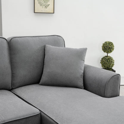 Harper & Bright Designs Modular Sectional Sofa with Ottoman Couch L Shape Corner Sofa Sets 7 Seats Fabric Couch for Living Room, Black, 112 * 87 inch