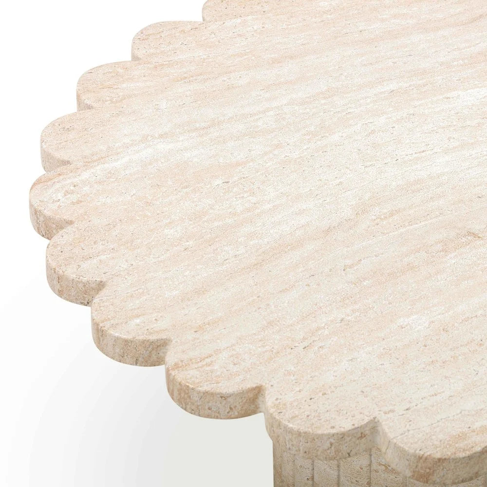 TOV Furniture Blossom Washed Travertine Finish Indoor/Outdoor Coffee Table