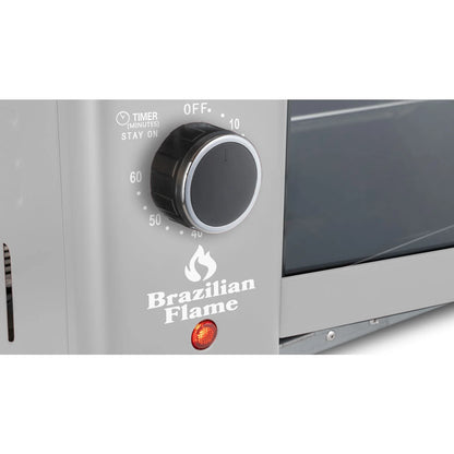 Brazilian Flame 2-Skewer Brazilian Rotisserie Electric Grill in Red