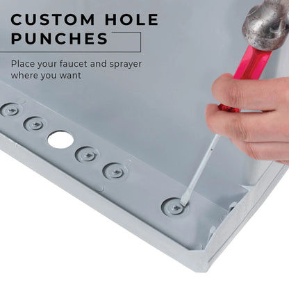 Tehila Utility Sink with Stainless Finish Pull-Out Faucet 19 Gallon - Red