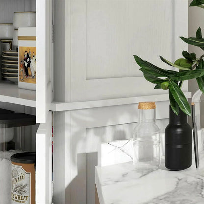 Demi Bonn 72" Large Kitchen Cabinet, Pantry Storage with Doors & Shelves, Freestanding Food Pantry Cabinet, Space-Saving Storage Solution, White