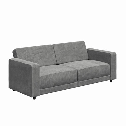RealRooms Allie Corduroy 82" Futon Sofa Bed, Gray