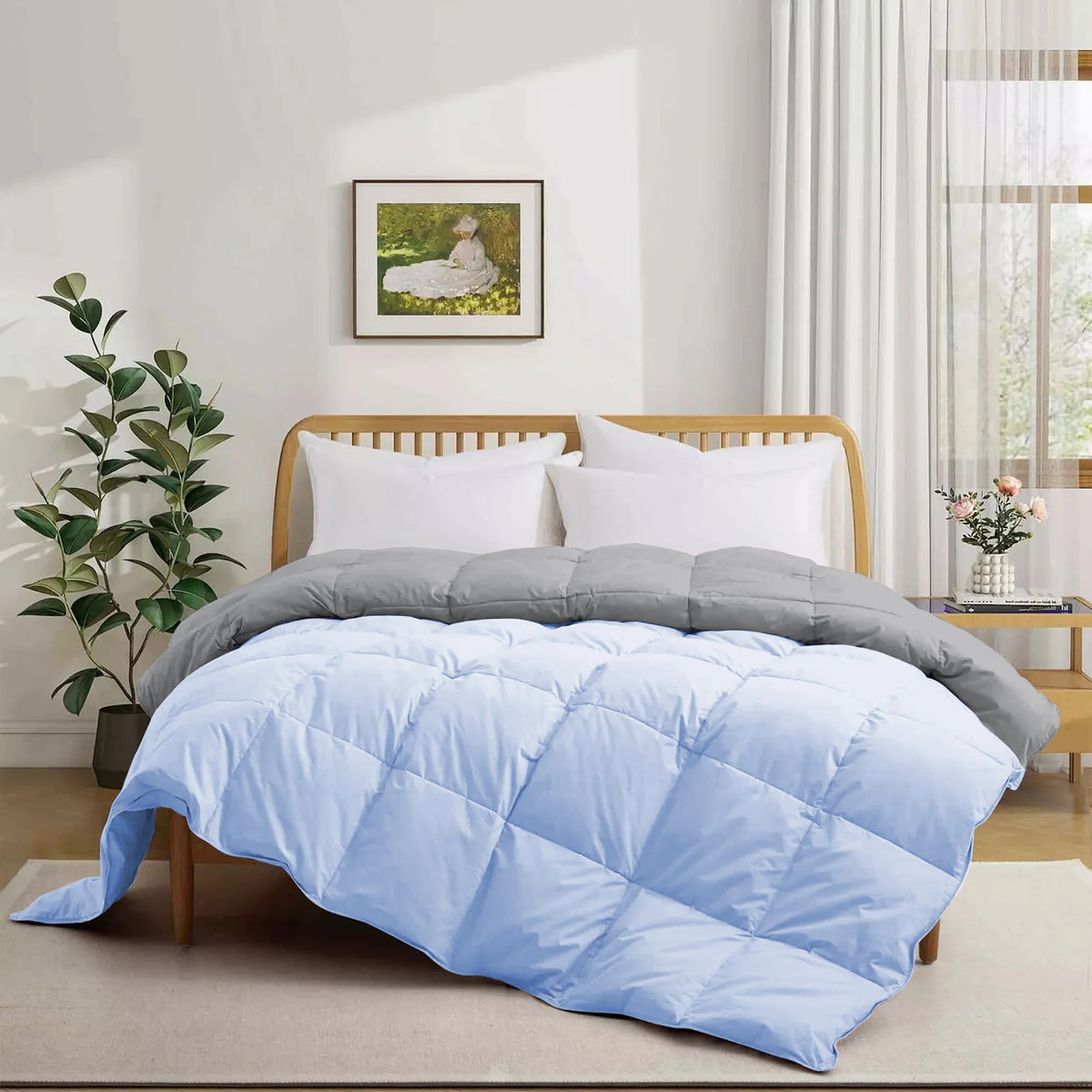 Bedding Comforter Cal King Size, Duvet Insert, Quilted Comforter with Corner Tabs, All Season Lightweight Quilt, Down Alternative Hotel Comforter Cal King Size 96X102 Baby Pink