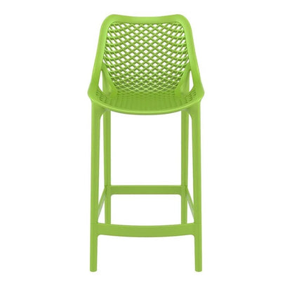 Home Square Polypropylene Patio Bar Stool in Taupe - Set of 2