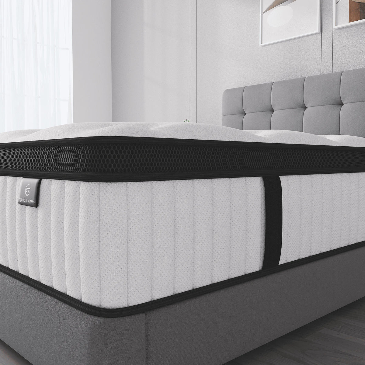 Madevos Full Mattress in a Box, 12 inch Memory Foam individual Pocket Spring Hybrid Mattress - Medium Firm Support with Soft & Breathable
