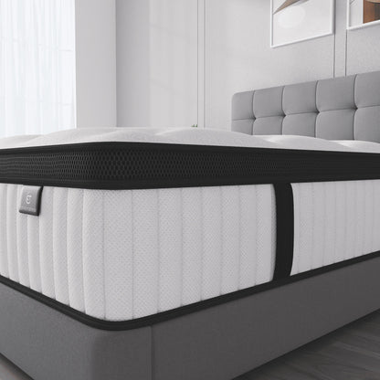 Madevos Full Mattress in a Box, 12 inch Memory Foam individual Pocket Spring Hybrid Mattress - Medium Firm Support with Soft & Breathable