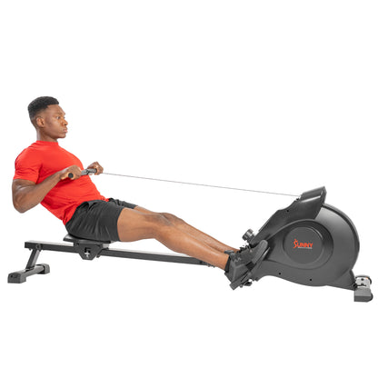 Sunny Health & Fitness 53.4" Extended Slide Rail Magnetic Rowing Machine Rower with Free SunnyFit App Membership - SF-RW5515