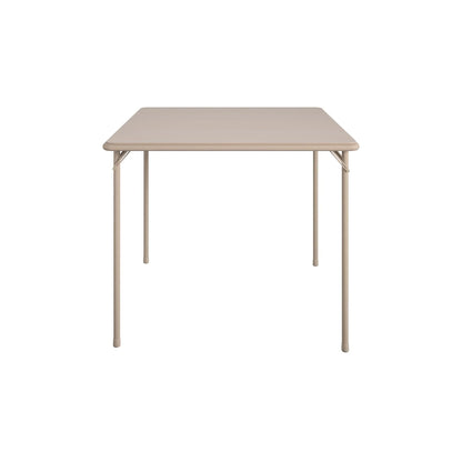 COSCO 5-Piece Folding Dining Set with Card Table and 4 Fabric Padded Chairs, Tan