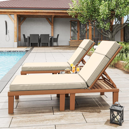 Kimunuk Outdoor Chaise Lounge Cushions set of 2, 80" x 26" x 4" Waterproof Pool Beach Recliner Replacement Cushions with Ties, Navy