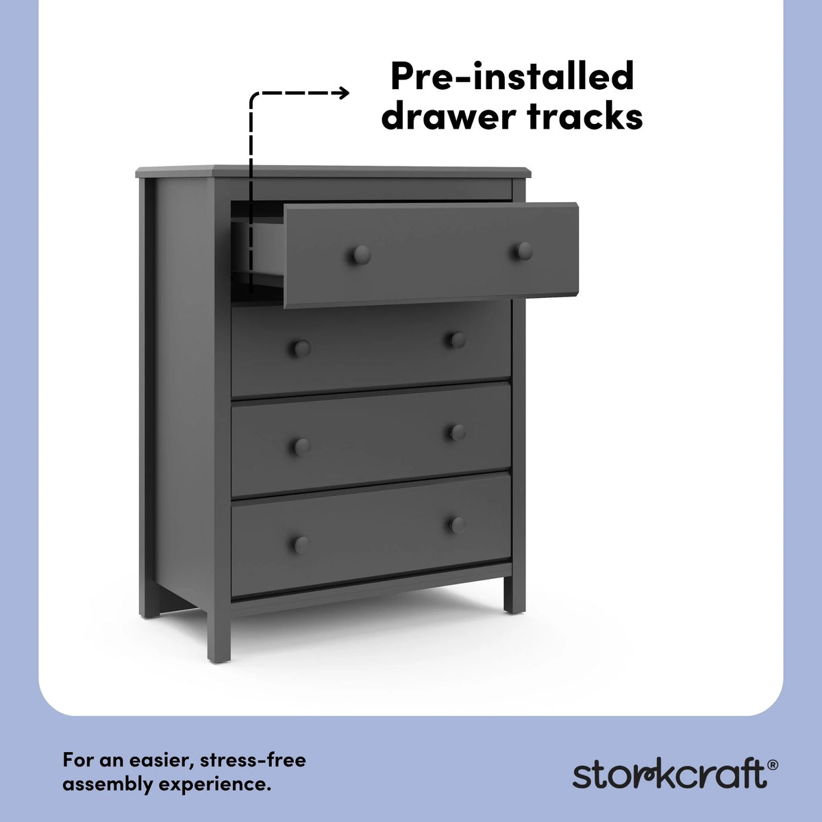Storkcraft Alpine 4 Drawer Nursery Dresser, White