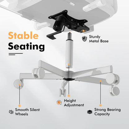 Ninecer Ergonomic Office Chair with Footrest, Big and Tall Computer Desk Chair for Adults, Adjustable Swivel Chair with Headrest Lumbar Support, Black