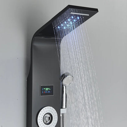 Shower Panel Tower System LED Rain&Waterfall Massage Jet Sprayer Stainless Steel