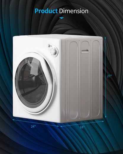 TABU Washer and Dryer Set, 19LBS Fully Automatic Washing Machine & 8.8LBS Clothes Dryer (White&White)