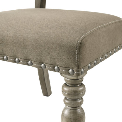 Birmingham Nailhead 6-Piece Table with Nail Head Bench Dining Set, Driftwood