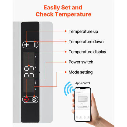 VEVOR Portable Car Refrigerator 42 Qt, 12V Portable Freezer with Single Zone, 12/24V DC & 110-240V AC Electric Cooler with -4℉-68℉ Cooling Range, for Car Truck Vehicle RV Boat Outdoor & Home use