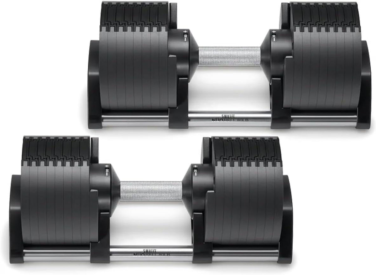SMRTFT NUOBELL - All-in-One, Durable, Adjustable Dumbbells, Black, 5-80 lb