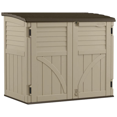 Suncast 34 Cubic ft Horizontal Compact Outdoor Storage Shed, Sand