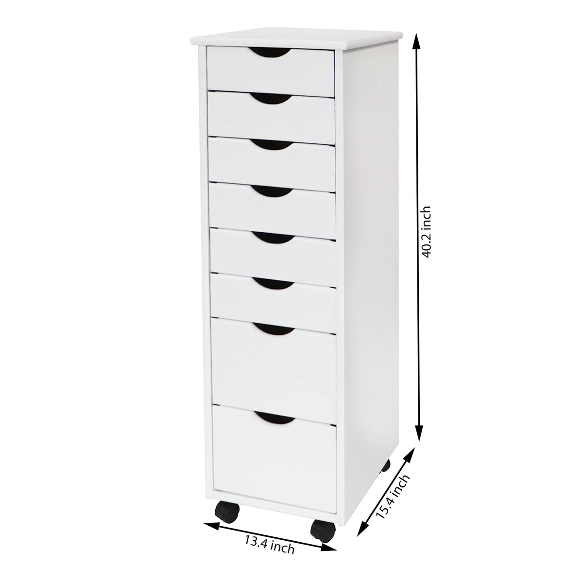 Adeptus Solid Wood 6+2 Drawer Roll Cart