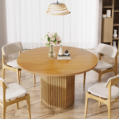 Tribesigns Wood Dining Table Round Kitchen Table for Dining Room, 47 inch Dinner Table