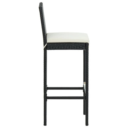 vidaXL Patio Bar Set Outdoor Bistro Set Bar Stool Bistro Table Poly Rattan