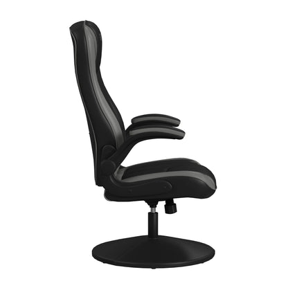 RESPAWN 800 Swivel Rocker Gaming Chair - Ergonomic Floor Gaming Seat with Lumbar Support, Flip Up Armrest, High Back, Pedestal Base, Comfortable No Wheels Console Video Game Rocker Chair - Red