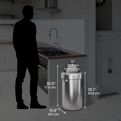 iTouchless Titan 17 Gallon Swing Open Trash Can, Stainless Steel Self-Balance Flip Top Lid Commercial Grade 64 Liter Garbage Can is Perfect for Kitchen, Home, Office, Business, Restaurant, Restroom