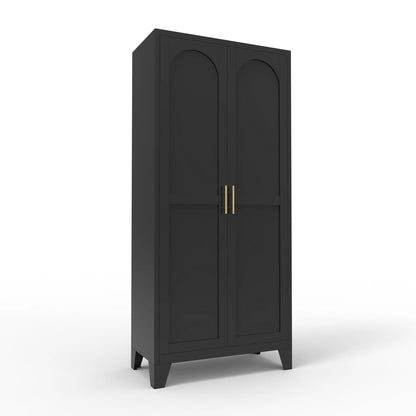 Homy Casa 70.8" White Tall Storage Cabinet with 4 Adjustable Shelves for Kitchen, Pantry Cupboard