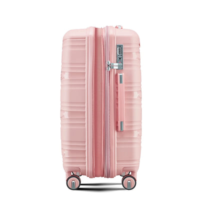 4 Piece Luggage Set Expandable Hardshell Travel Luggage Sets 8 Spinner Wheel Suitcase Wheels TSA Lock Suit Case, PP Lightweight & Durable wheels Upright Suitcase, 14/20/24/28 Inch