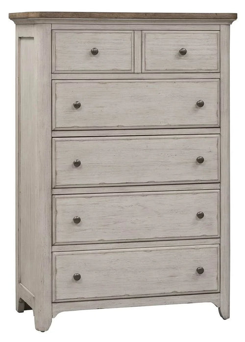 5-Drawer Chest in Antique White Finish