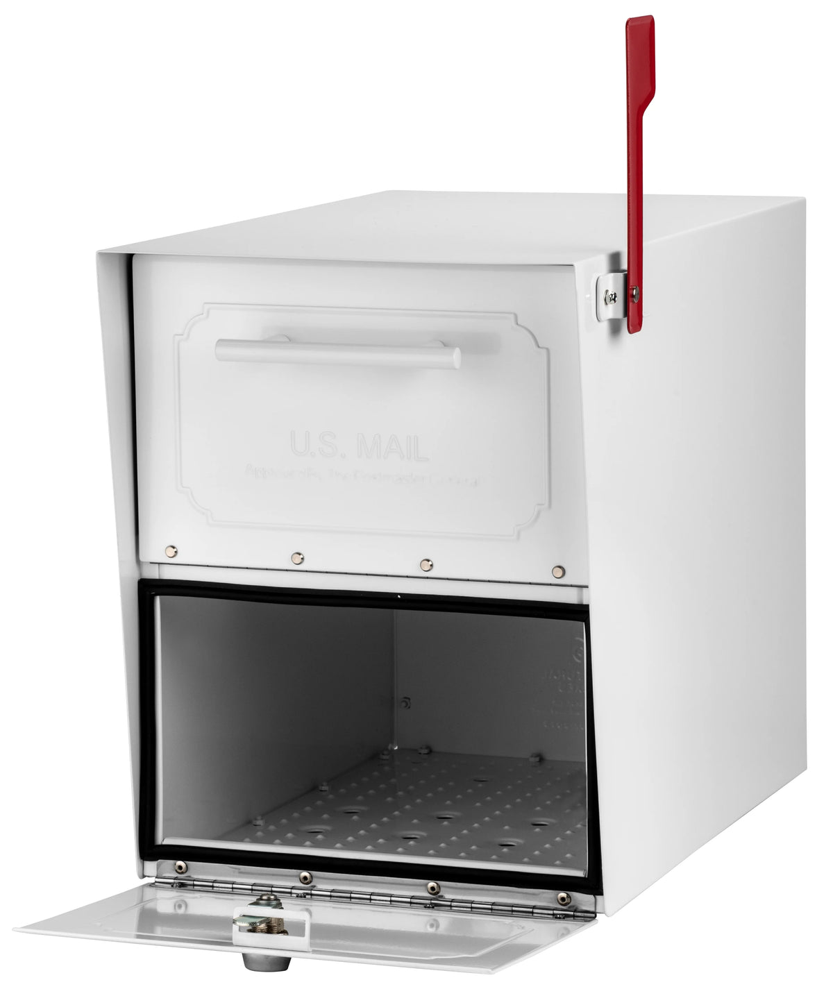 Architectural Mailboxes Oasis Classic Black Post Mount Mailbox, Galvanized Steel, Locking
